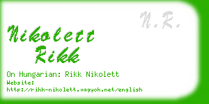 nikolett rikk business card